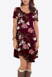 Floral Round Neck Short Sleeve Dress - Flyclothing LLC