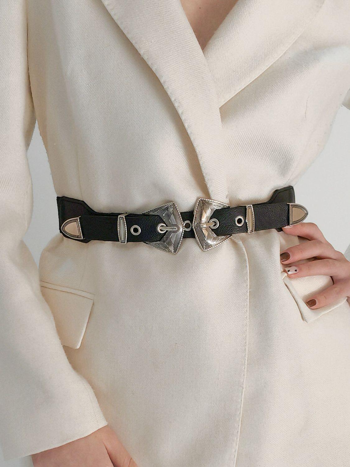 Double Buckle PU Leather Belt - Flyclothing LLC