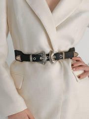 Double Buckle PU Leather Belt - Flyclothing LLC