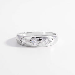 925 Sterling Silver Inlaid Zircon Ring - Trendsi