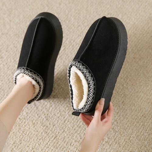 Faux Fur Center-Seam Slippers - Flyclothing LLC