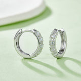 Moissanite 925 Sterling Silver Huggie Earrings - Flyclothing LLC