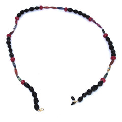 Face Mask/Eyeglass Paper Bead Chain, Black and Red - Flyclothing LLC