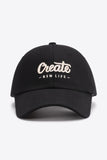 CREATE NEW LIFE Adjustable Cotton Baseball Cap - Trendsi