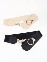 PU Elastic Wide Belt with Alloy Buckle - Flyclothing LLC