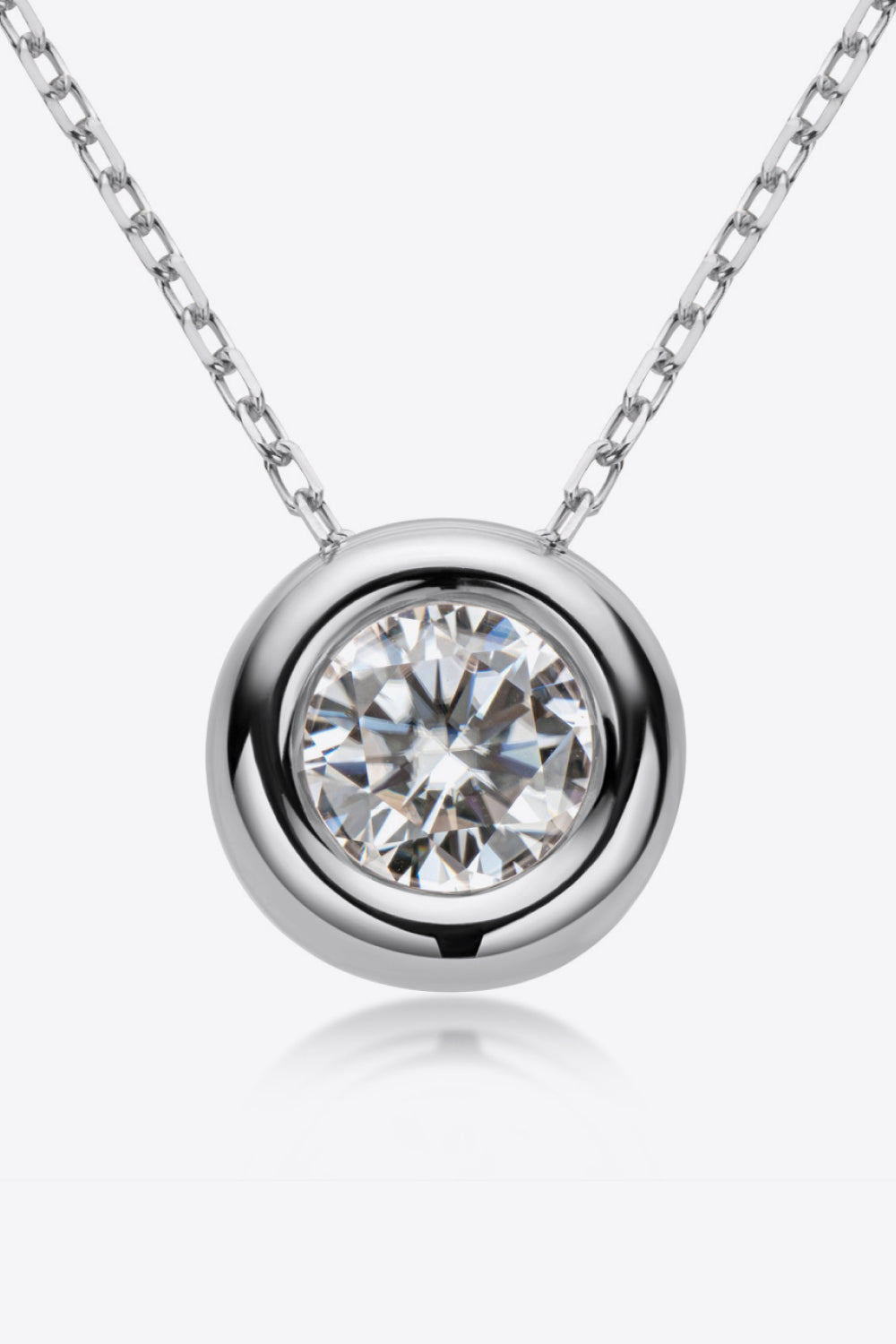 1 Carat Moissanite Pendant 925 Sterling Silver Necklace - Flyclothing LLC