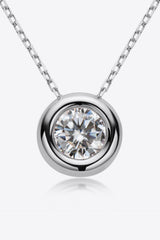 1 Carat Moissanite Pendant 925 Sterling Silver Necklace - Trendsi