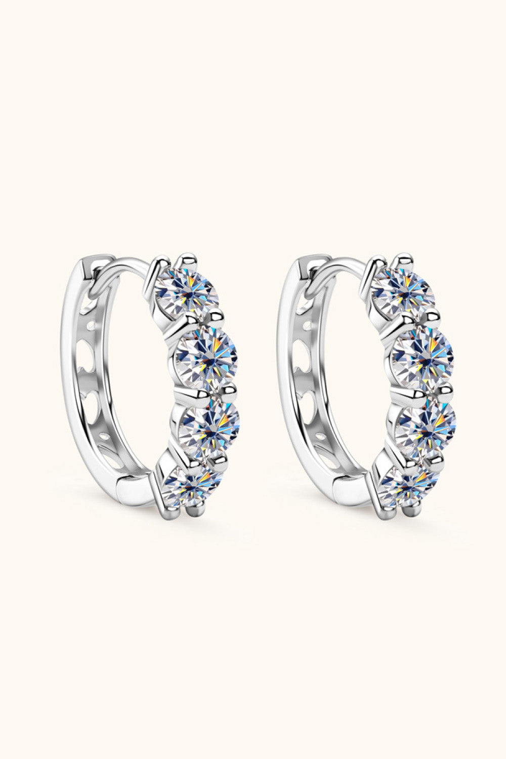 2.4 Carat Moissanite Huggie Earrings - Flyclothing LLC