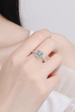 Sterling Silver Square Moissanite Ring - Flyclothing LLC