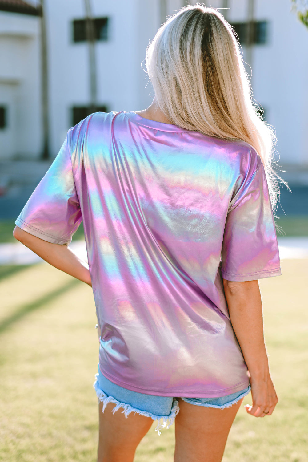 Youth Buffalo Bills Pink With Rainbow Sequin Shirt