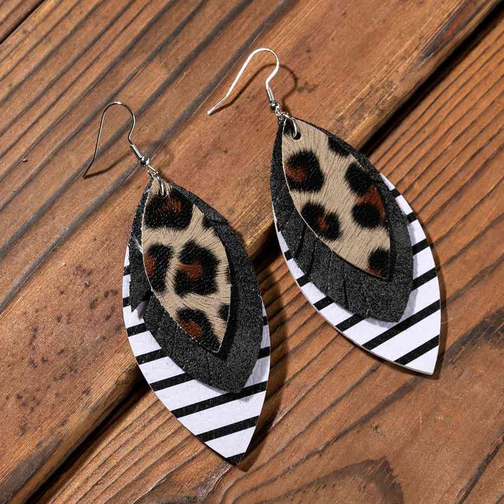 PU Leather Drop Earrings - Flyclothing LLC