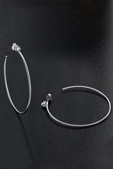 925 Sterling Silver Moissanite Hoop Earrings - Trendsi