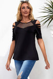 Round Neck Cutout Raglan Sleeve Tee - Trendsi