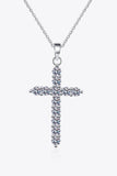 925 Sterling Silver Cross Moissanite Necklace - Flyclothing LLC