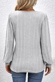 Square Neck Puff Sleeve Blouse - Flyclothing LLC