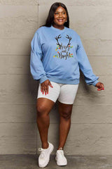 Simply Love Full Size MERRY AND BRIGHT Graphic Sweatshirt - Flyclothing LLC