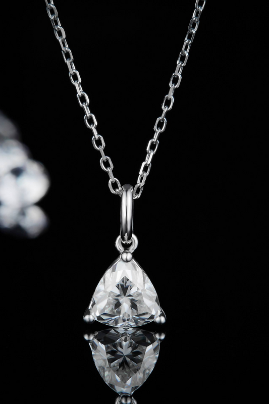 1 Carat Moissanite Pendant 925 Sterling Silver Necklace - Flyclothing LLC