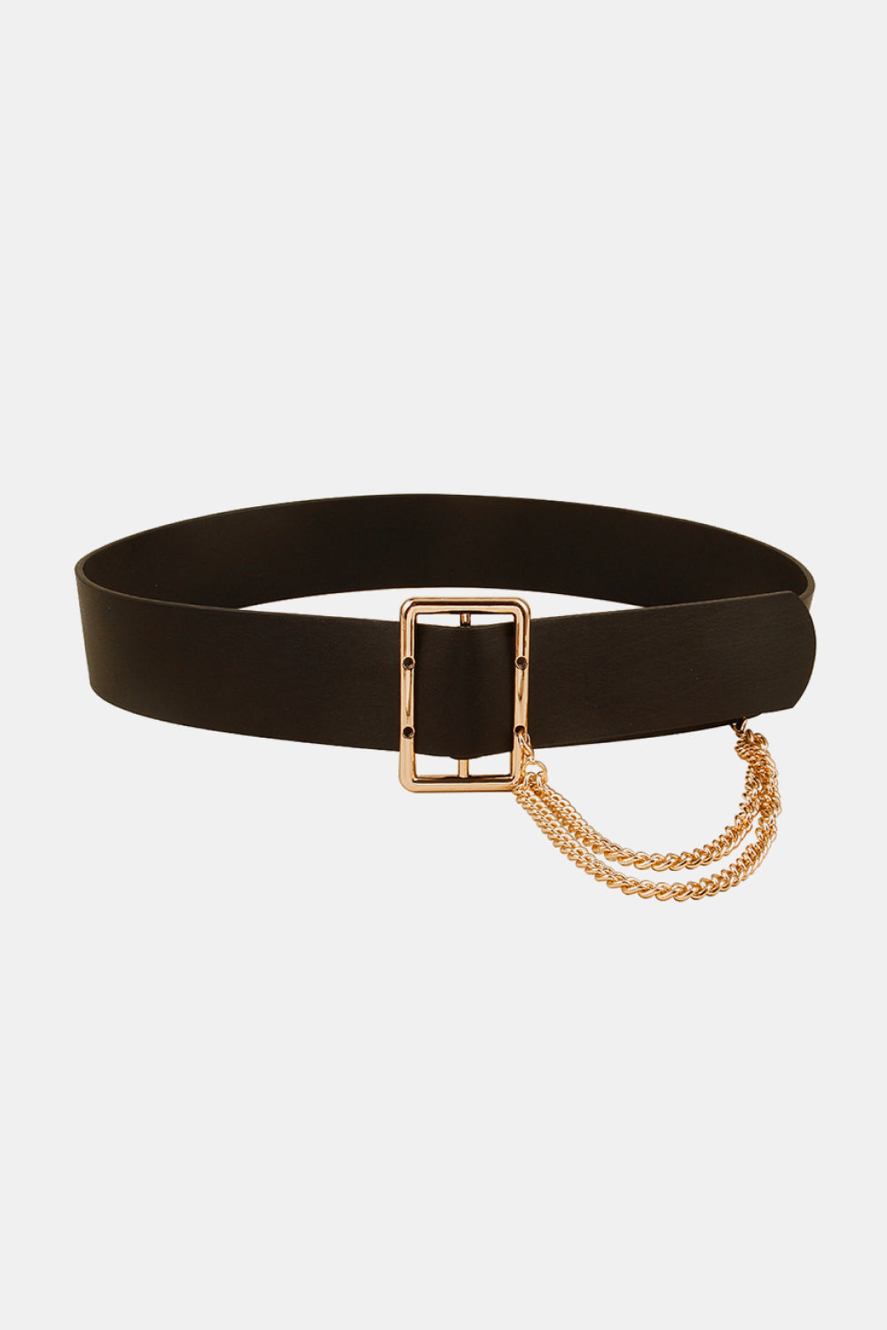 PU Leather Wide Belt with Chain - Flyclothing LLC