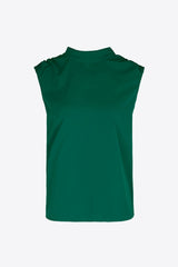 Tied Mock Neck Blouse - Flyclothing LLC