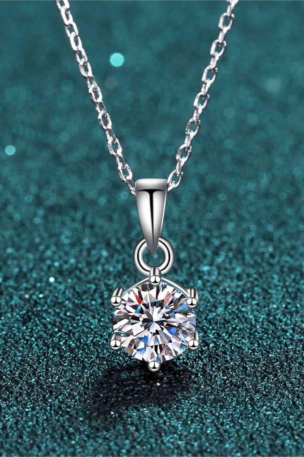 1 Carat Moissanite 925 Sterling Silver Necklace - Flyclothing LLC