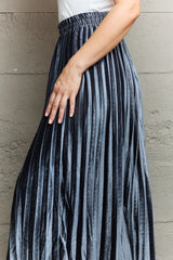 Ninexis Accordion Pleated Flowy Midi Skirt - Flyclothing LLC