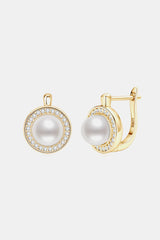 Moissanite Pearl 925 Sterling Silver Earrings - Flyclothing LLC