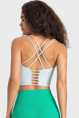 Crisscross Back Ladder Detail Sports Bra - Flyclothing LLC