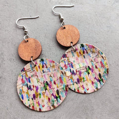 Round Shape Wooden Dangle Earrings - Flyclothing LLC