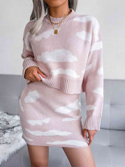 Cloud Sweater and Knit Skirt Set