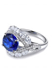 Platinum-Plated Lab-Grown Sapphire Ring - Flyclothing LLC