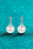 Moissanite Pearl Drop Earrings - Flyclothing LLC