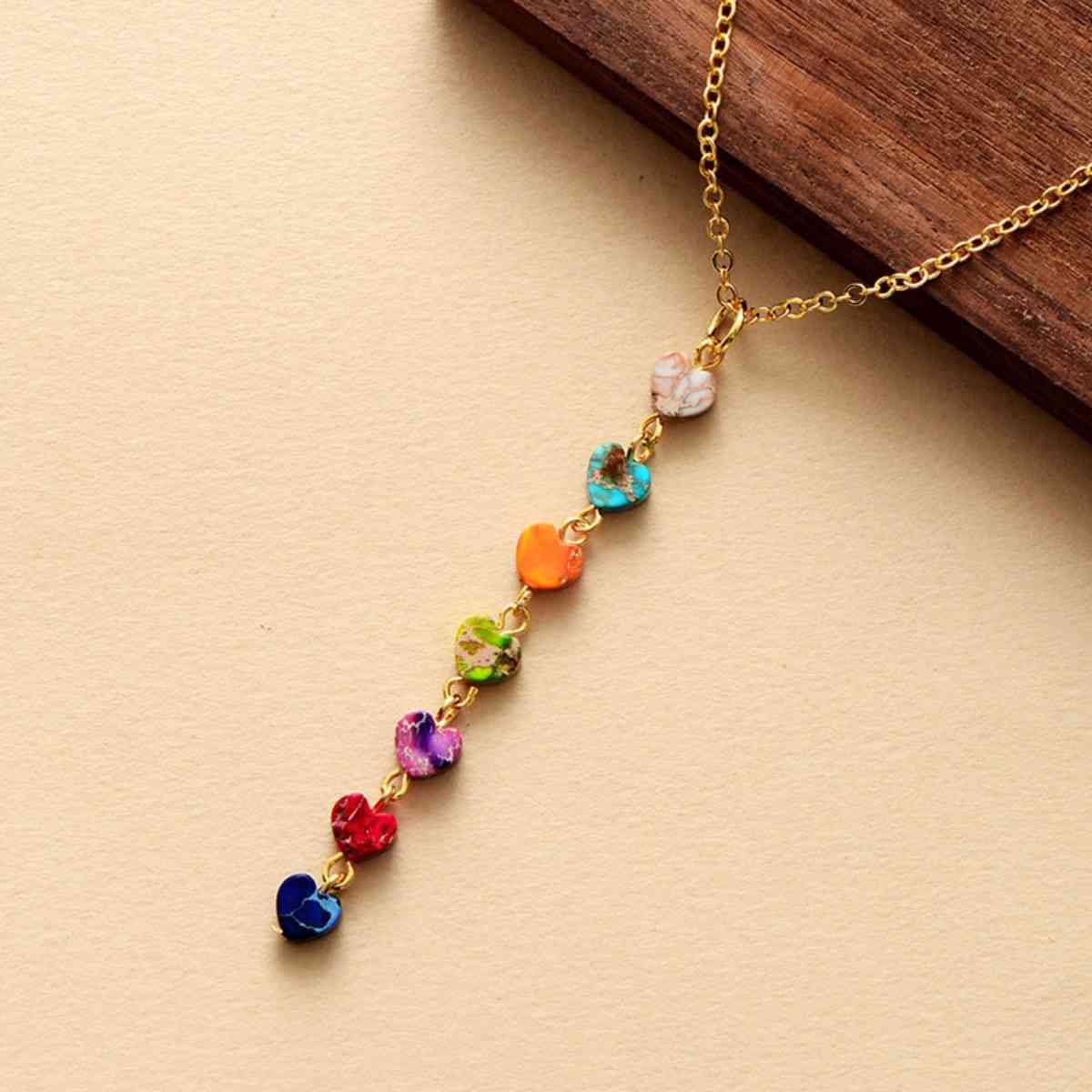 Heart Shape Natural Stone Necklace - Trendsi