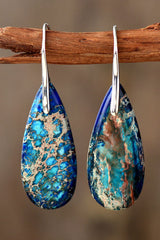 Handmade Teardrop Shape Natural Stone Dangle Earrings - Flyclothing LLC