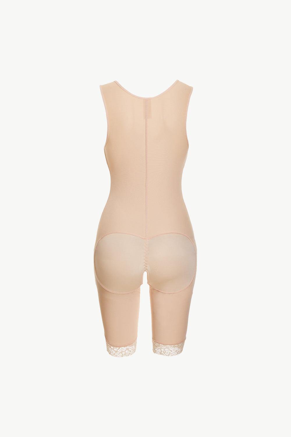 Full Size Lace Trim Shapewear with Zipper - Flyclothing LLC