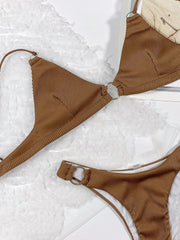 Plunge Spaghetti Strap Swim Set - Trendsi