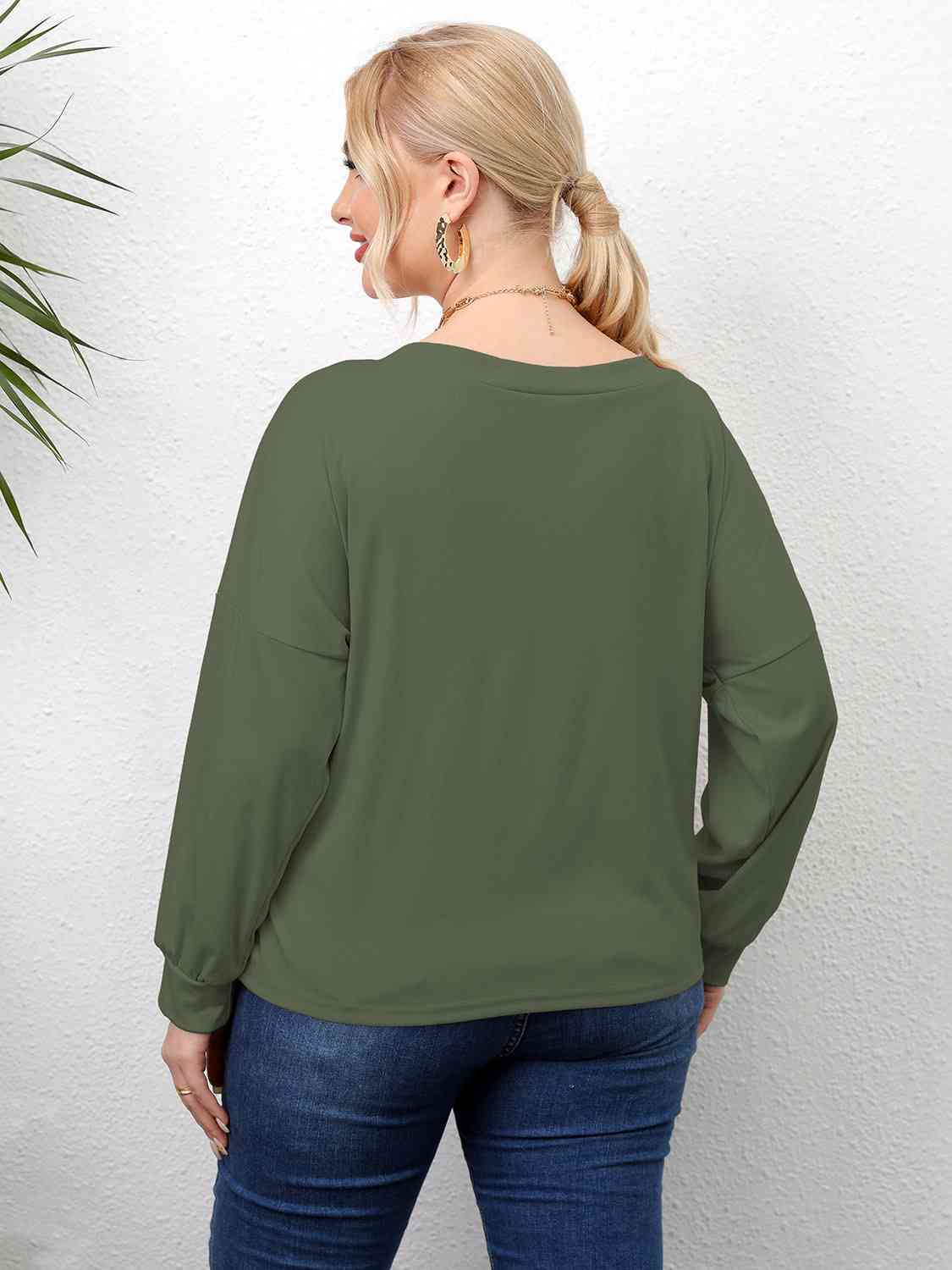 Plus Size Twisted Drop Shoulder T-Shirt - Flyclothing LLC