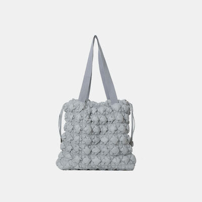 Drawstring Quilted Shoulder Bag - Flyclothing LLC