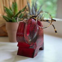 Elephant Eyeglass Stand in Red Wash - Flyclothing LLC