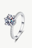 925 Sterling Silver 2 Carat Moissanite Ring - Flyclothing LLC