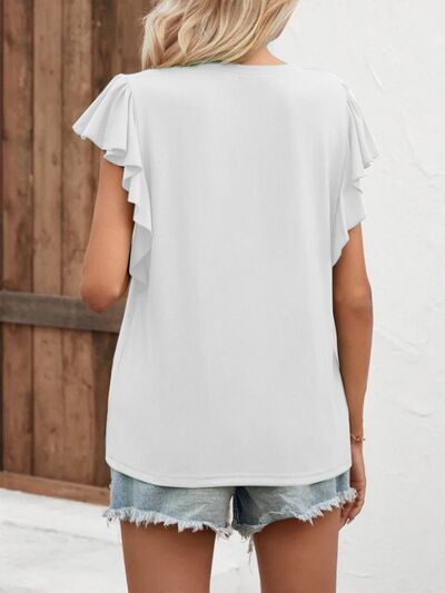 Notched Cap Sleeve T-Shirt - Flyclothing LLC