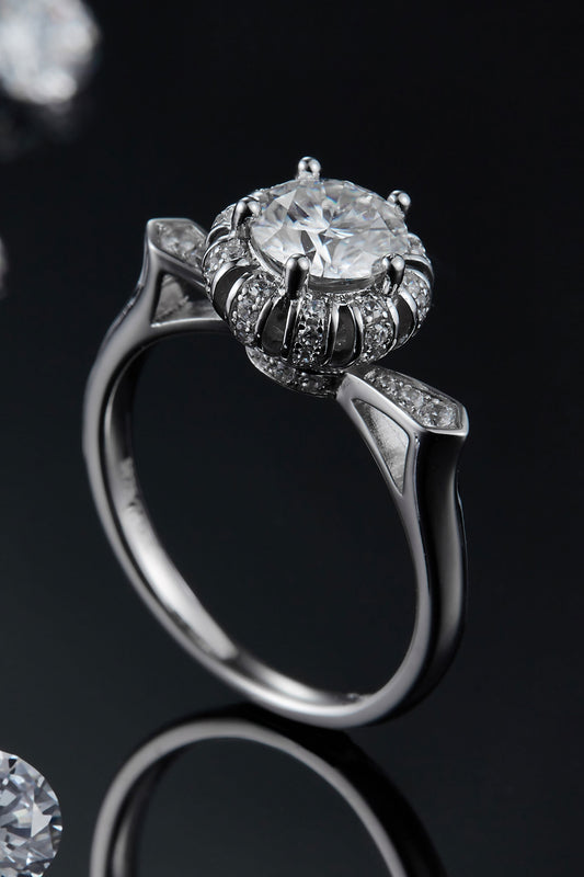 1 Carat Moissanite 925 Sterling Silver Ring - Flyclothing LLC