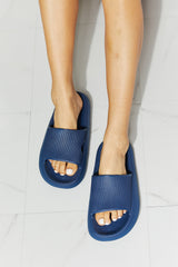 MMShoes Arms Around Me Open Toe Slide in Navy - Flyclothing LLC