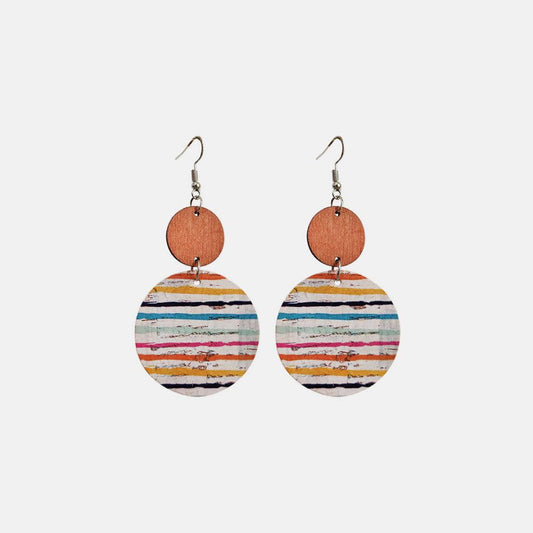 Round Shape Wooden Dangle Earrings - Flyclothing LLC