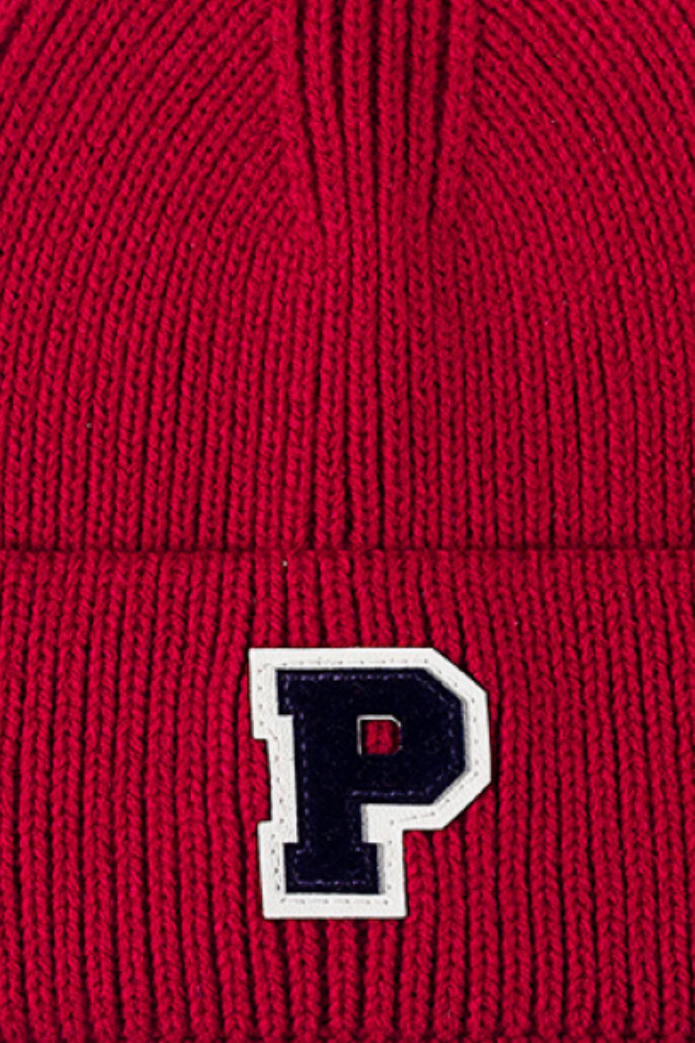 Letter Patch Cuffed Knit Beanie - Flyclothing LLC