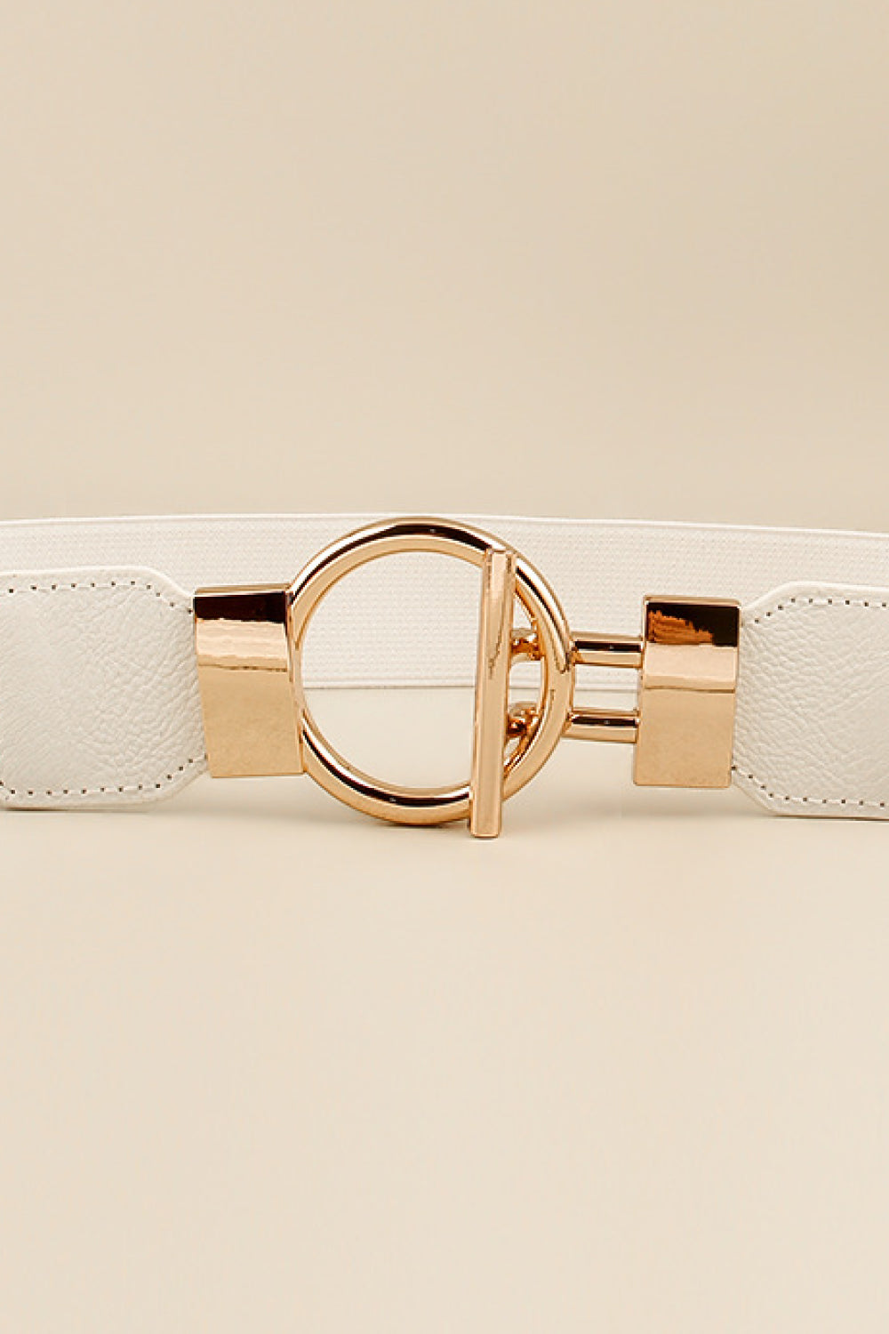 Circle Shape Buckle Zinc Alloy Buckle PU Leather Belt - Trendsi