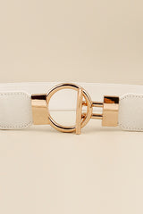 Circle Shape Buckle Zinc Alloy Buckle PU Leather Belt - Trendsi