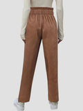 Decorative Button High Waist Pants - Trendsi