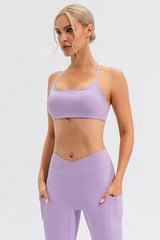 Crisscross Spaghetti Strap Active Cami - Flyclothing LLC