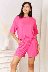 Basic Bae Full Size Soft Rayon Half Sleeve Top and Shorts Set - Flyclothing LLC