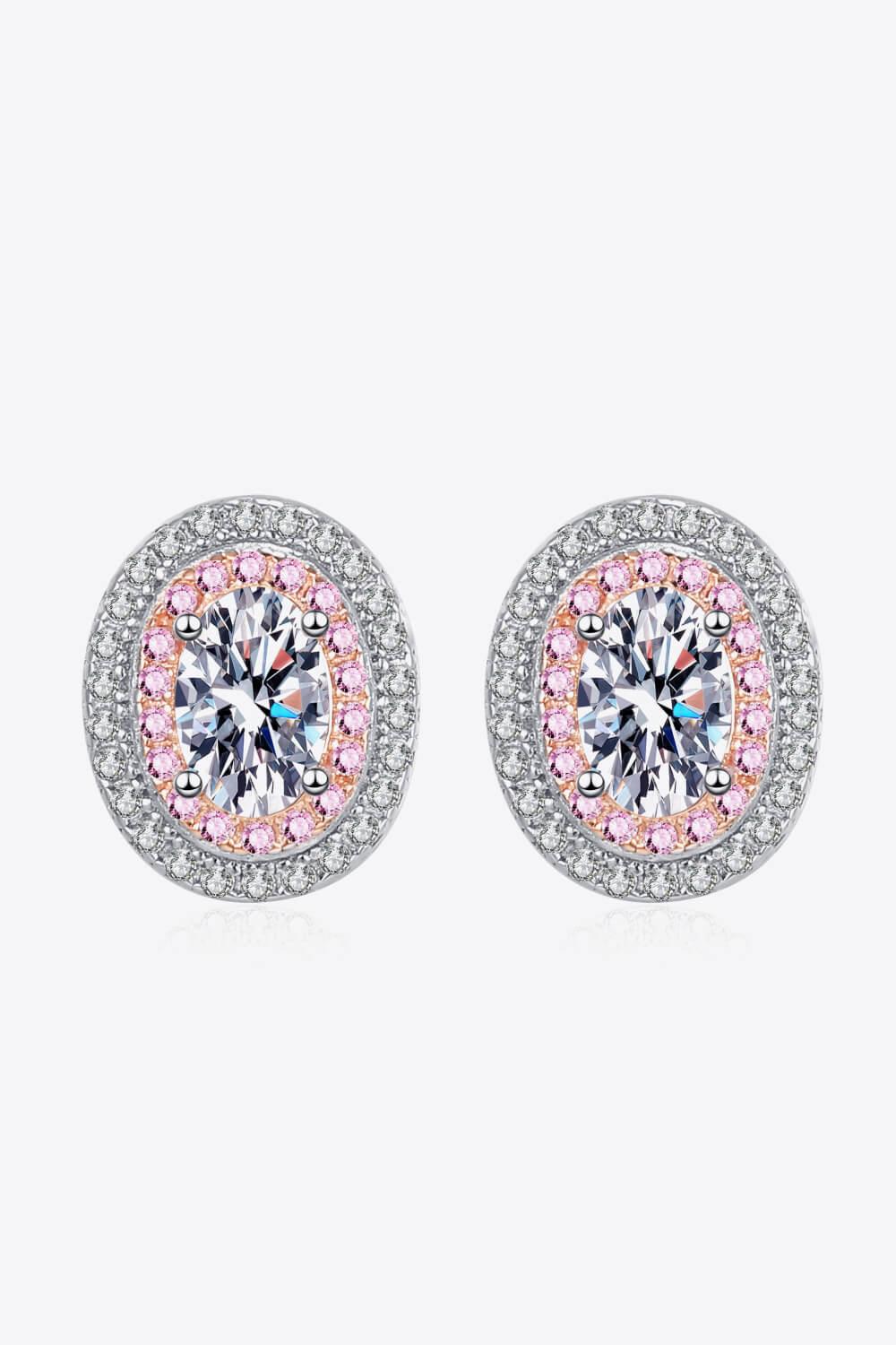 Platinum-Plated Moissanite Stud Earrings - Flyclothing LLC